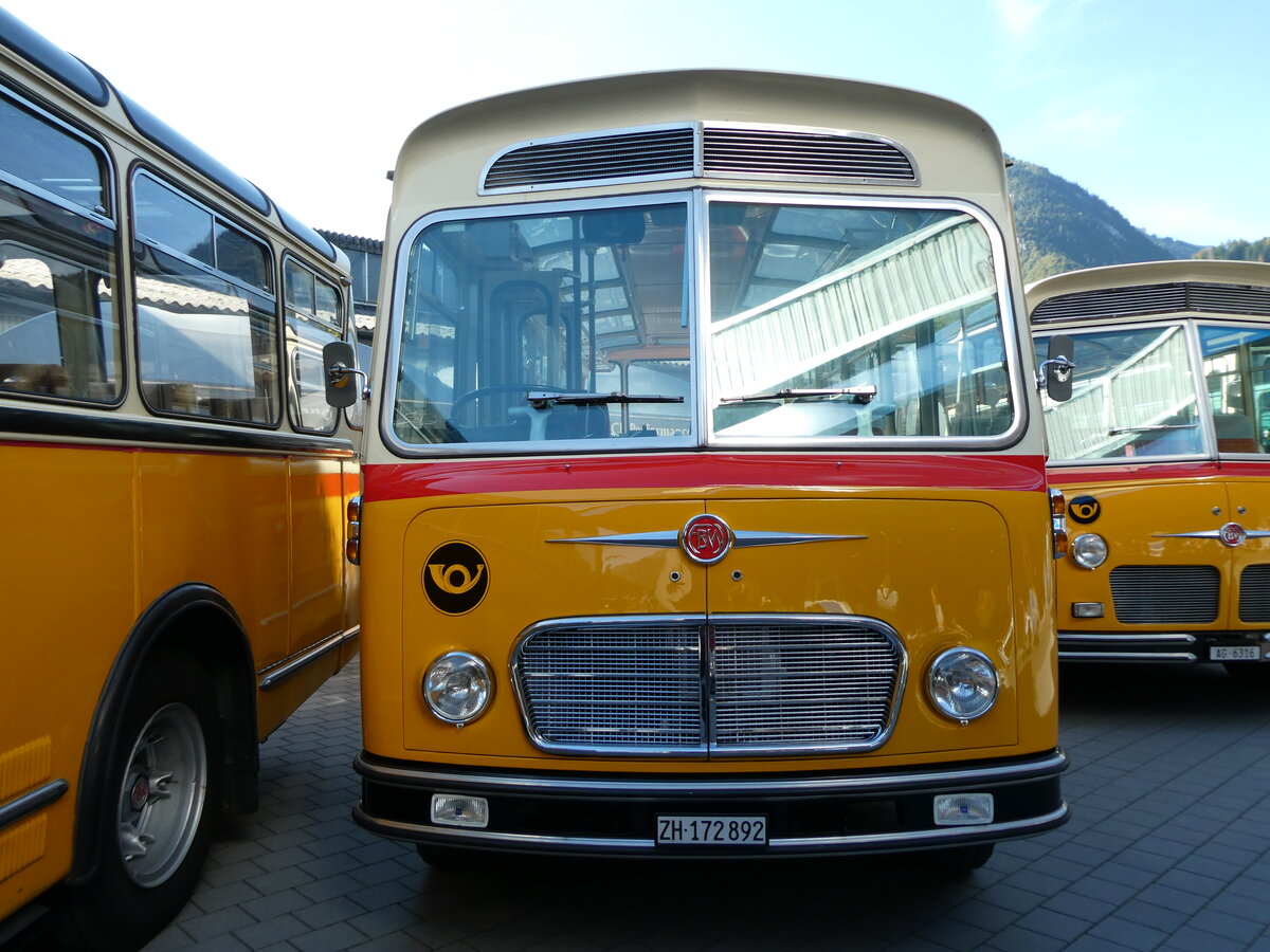 (228'558) - Stutz, Jonen - ZH 172'892 - FBW/FHS (ex Kellenberger, Heerbrugg; ex Schnider, Engelburg; ex P 23'207; ex P 21'007) am 2. Oktober 2021 in N�fels, FBW-Museum