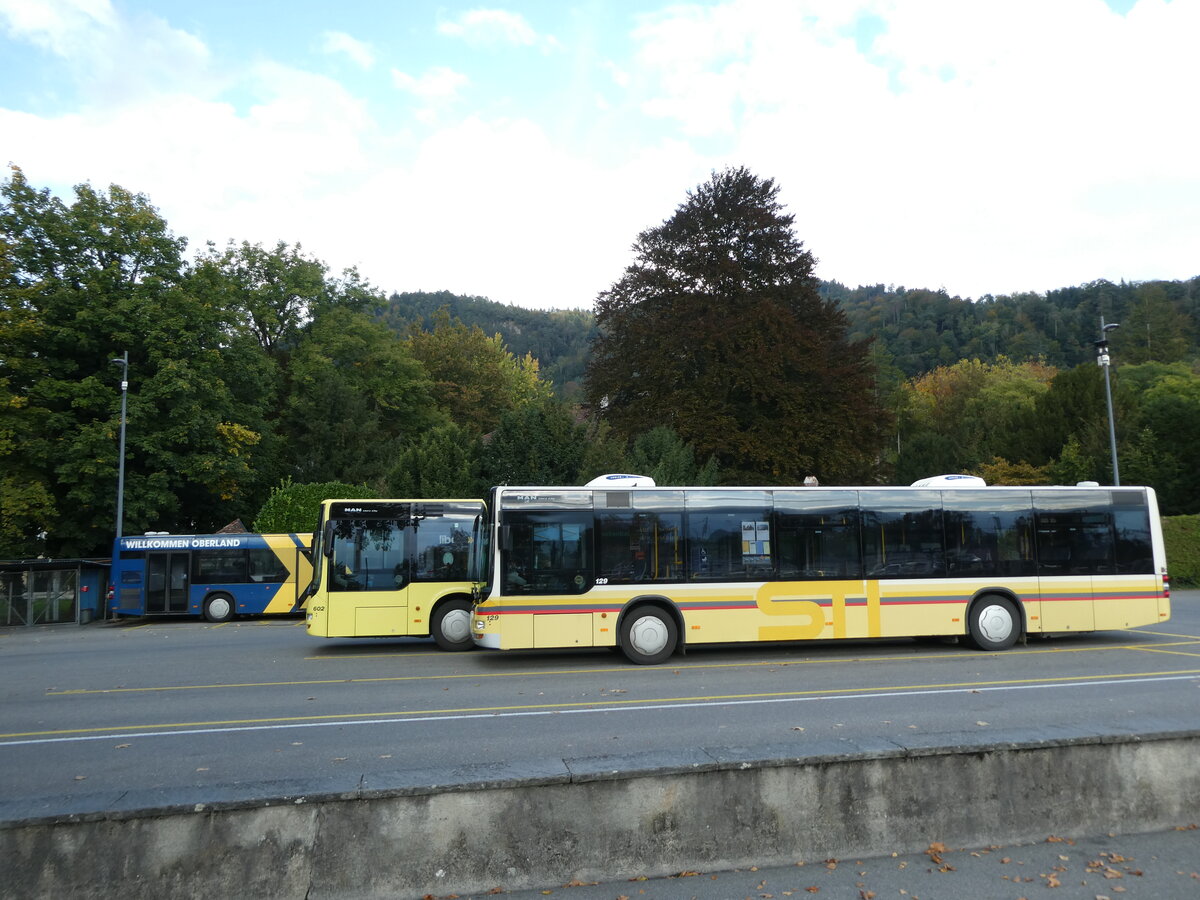 (229'121) - STI Thun - Nr. 129/BE 800'129 - MAN am 13. Oktober 2021 bei der Schiffl�ndte Thun