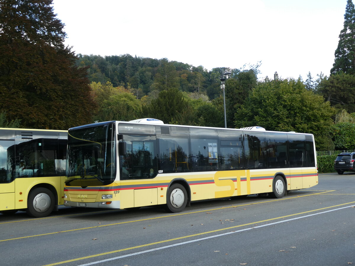 (229'122) - STI Thun - Nr. 129/BE 800'129 - MAN am 13. Oktober 2021 bei der Schiffl�ndte Thun