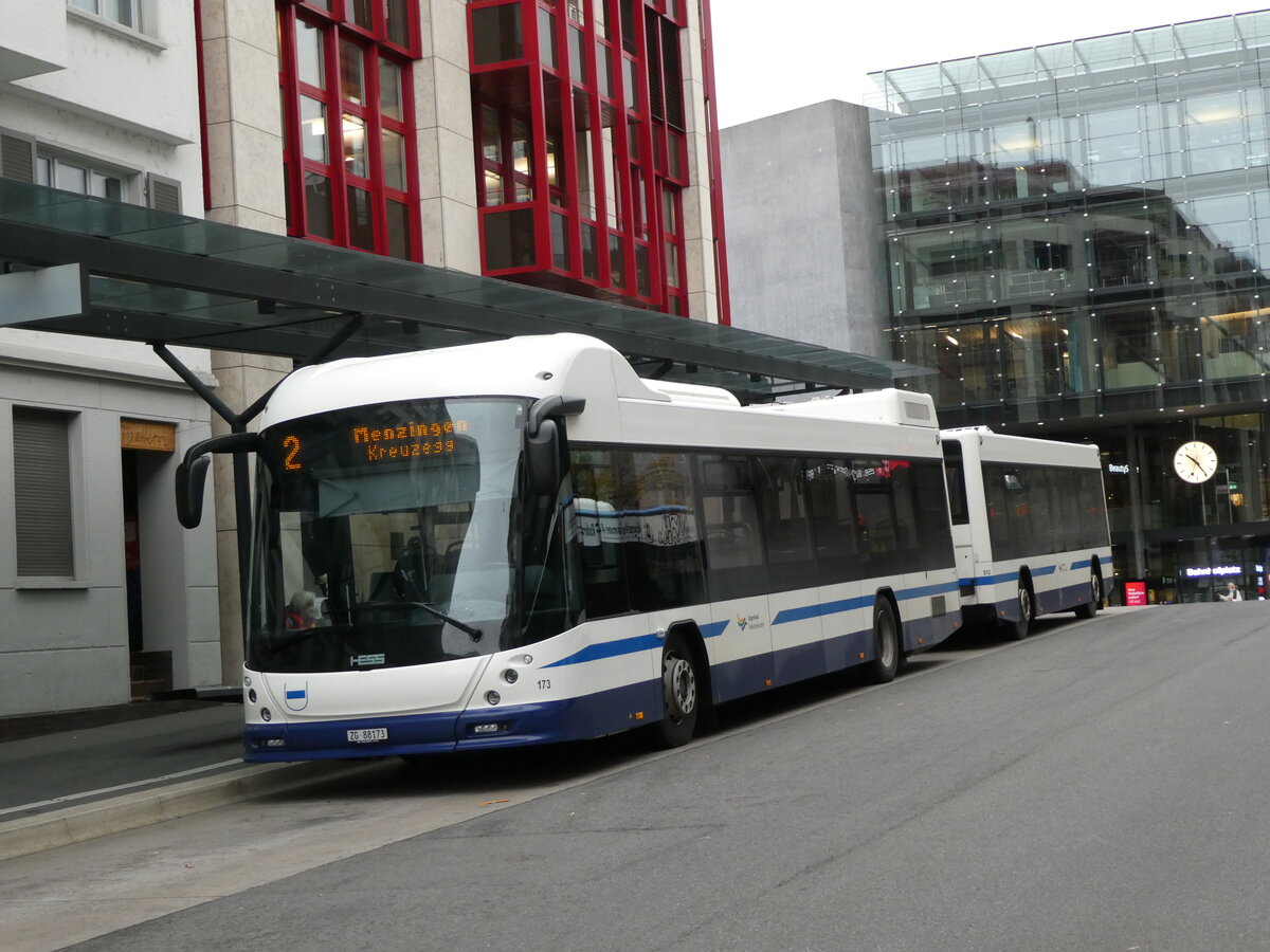 (229'592) - ZVB Zug - Nr. 173/ZG 88'173 - Hess am 22. Oktober 2021 beim Bahnhof Zug