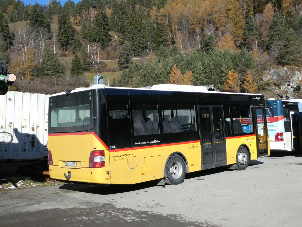 (230'014) - Bossi&Hemmi, Tiefencastel - GR 154'013 - MAN/G�ppel (ex Zegg, Samnaun) am 6. November 2021 in Tiefencastel, Garage