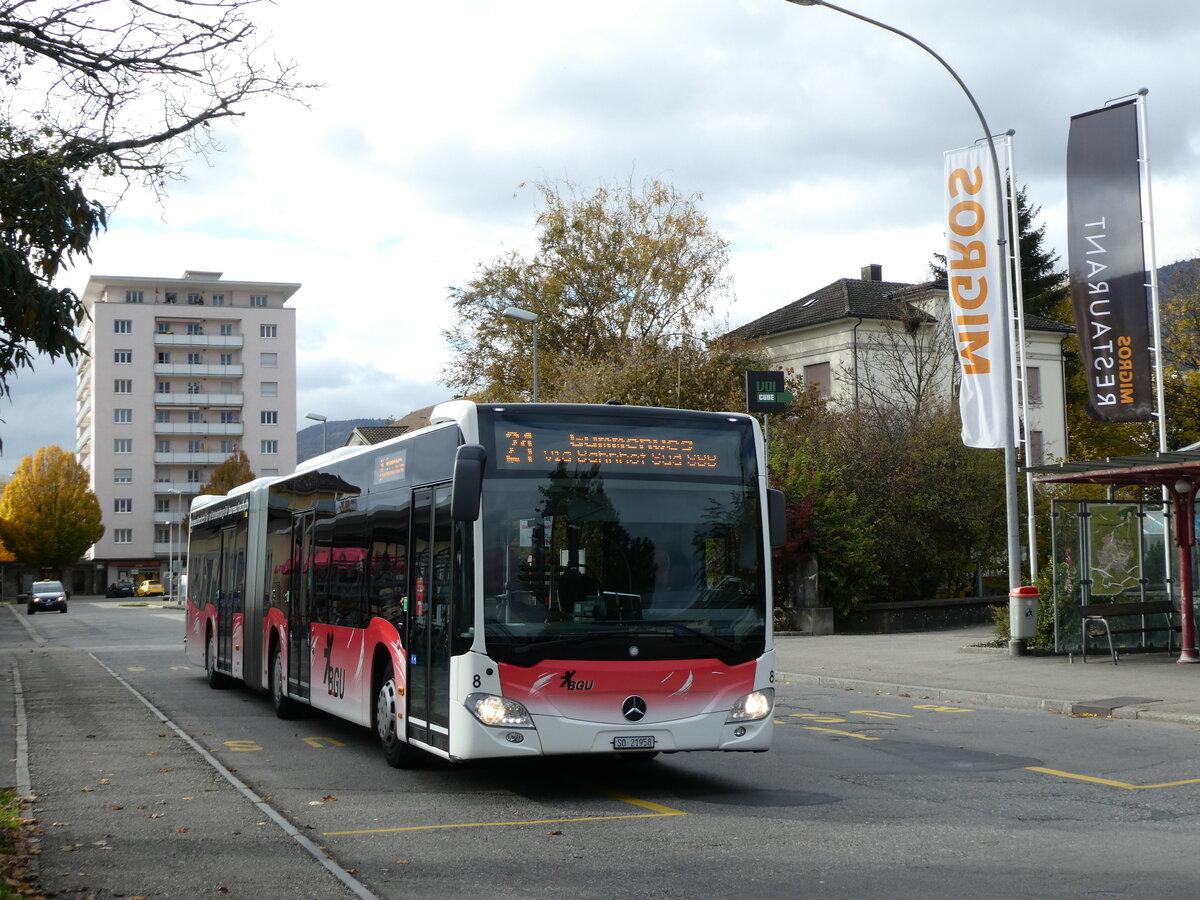 (230'161) - BGU Grenchen - Nr. 8/SO 21'958 - Mercedes am 8. November 2021 beim Bahnhof Grenchen S�d