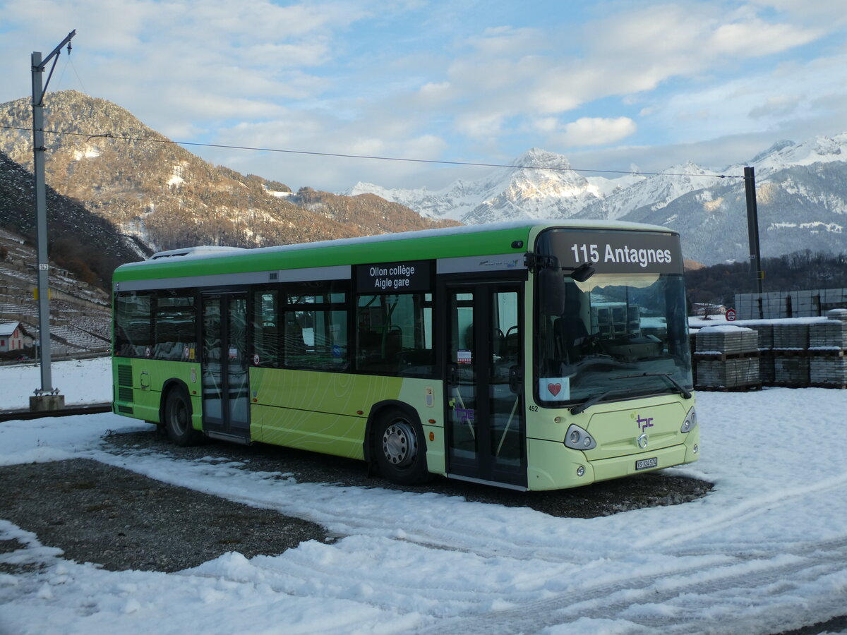 (231'186) - TPC Aigle - Nr. 452/VS 324'574 - Irisbus am 12. Dezember 2021 in Aigle, D�p�t