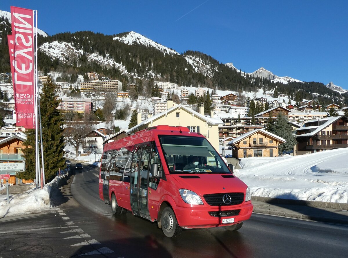 (231'440) - Leysin-Excusions, Leysin - VD 625'785 - Mercedes (ex VZO Gr�ningen Nr. 251) am 18. Dezember 2021 in Leysin, Route des Ormonts