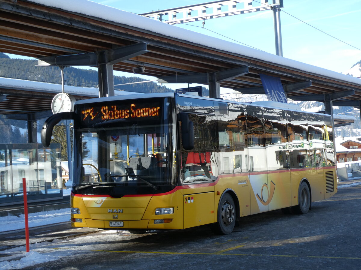 (231'528) - PostAuto Bern - BE 422'461 - MAN/G�ppel (ex AVG Meiringen Nr. 61) am 20. Dezember 2021 beim Bahnhof Gstaad