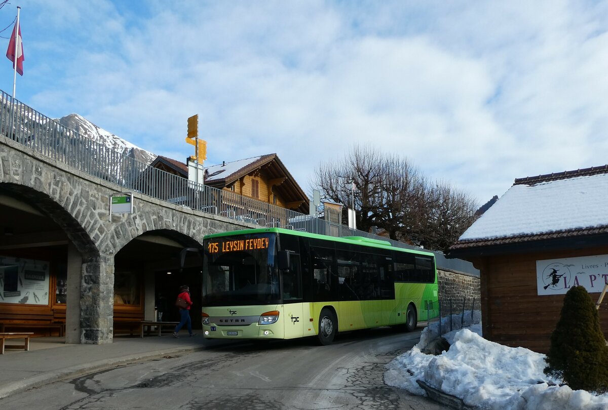 (232'264) - TPC Aigle - Nr. 29/VD 263'041 - Setra (ex Vol�nbusz, H-Budapest) am 22. Januar 2022 beim Bahnhof Ch�teau-d'Oex