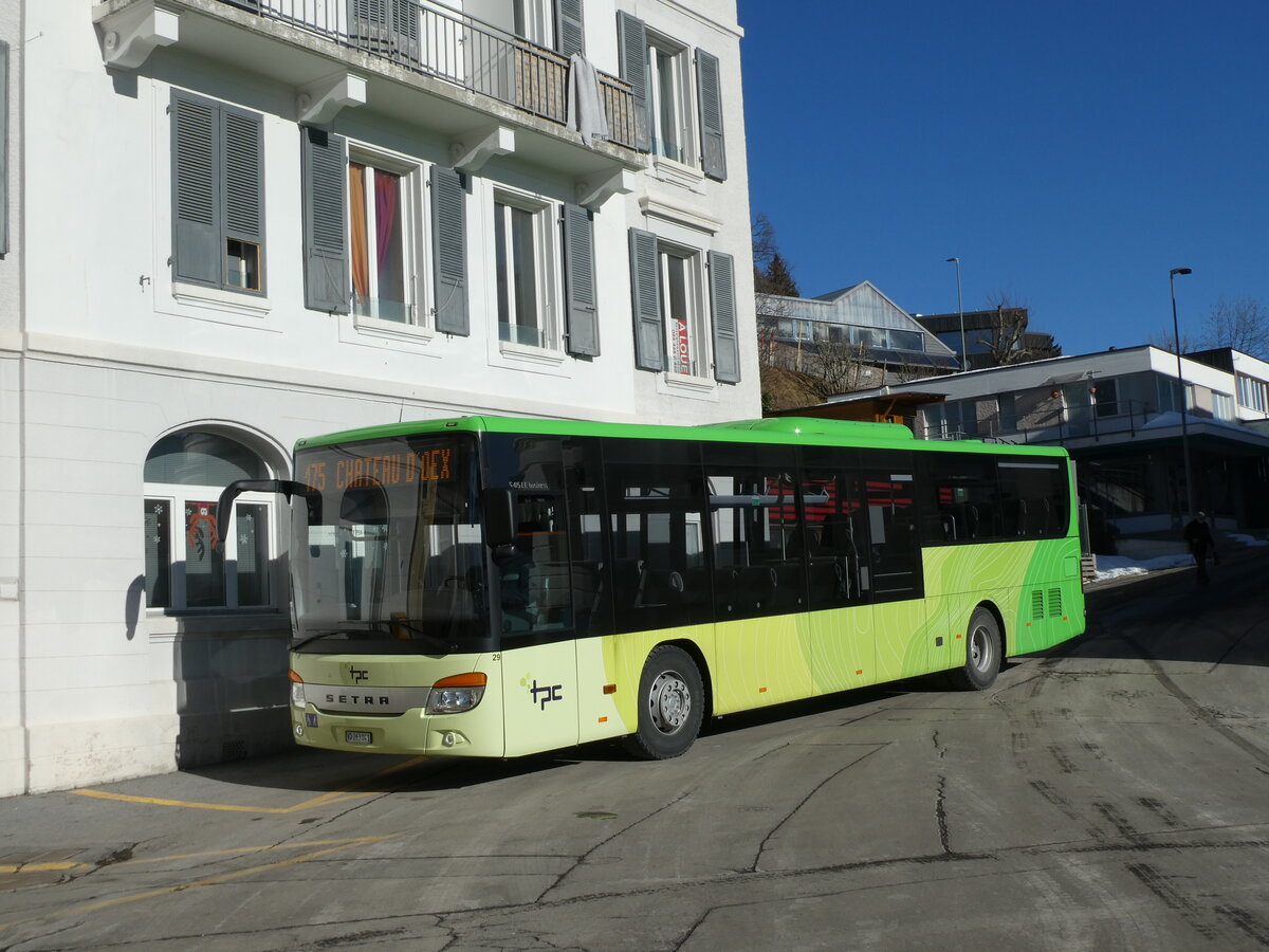 (232'267) - TPC Aigle - Nr. 29/VD 263'041 - Setra (ex Vol�nbusz, H-Budapest) am 22. Januar 2022 beim Bahnhof Leysin-Feydey