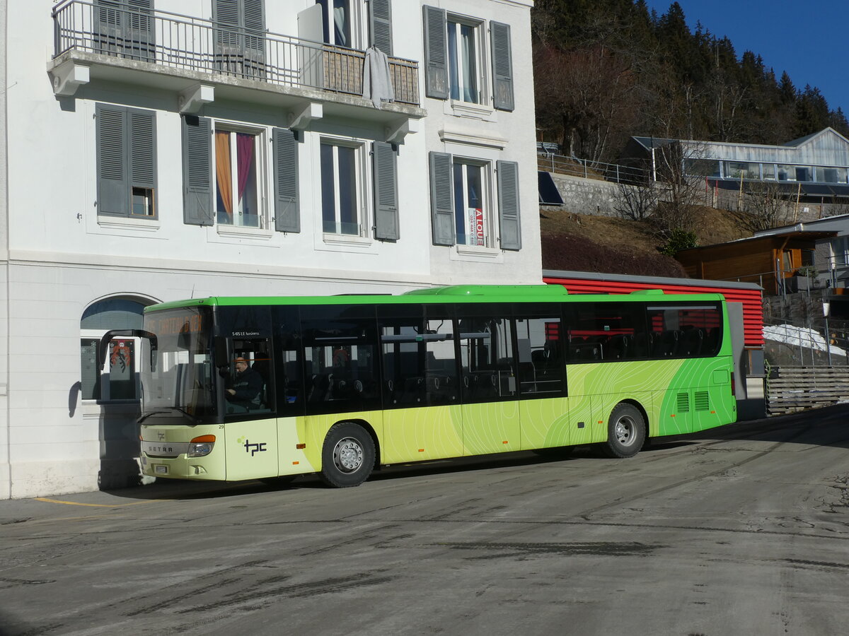 (232'268) - TPC Aigle - Nr. 29/VD 263'041 - Setra (ex Vol�nbusz, H-Budapest) am 22. Januar 2022 beim Bahnhof Leysin-Feydey
