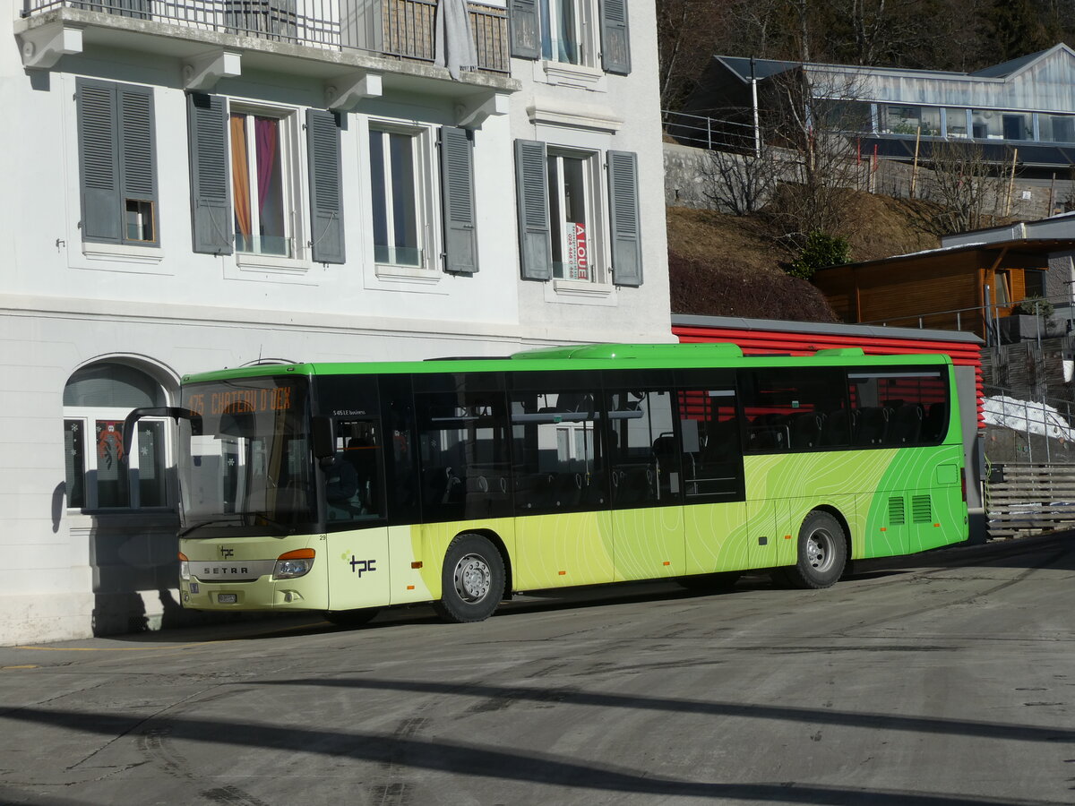 (232'269) - TPC Aigle - Nr. 29/VD 263'041 - Setra (ex Vol�nbusz, H-Budapest) am 22. Januar 2022 beim Bahnhof Leysin-Feydey