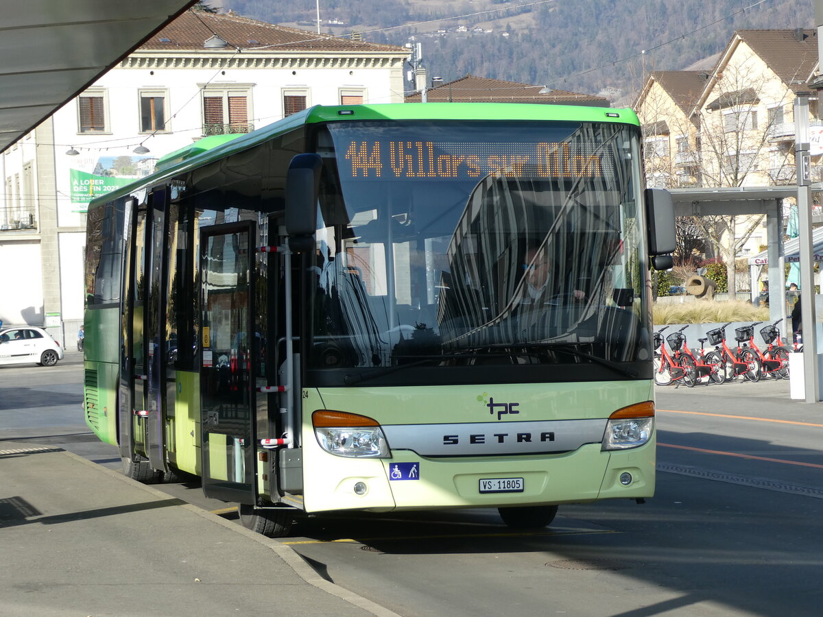 (232'478) - TPC Aigle - Nr. 24/VS 11'805 - Setra (ex Vol�nbusz, H-Budapest) am 29. Januar 2022 beim Bahnhof Aigle