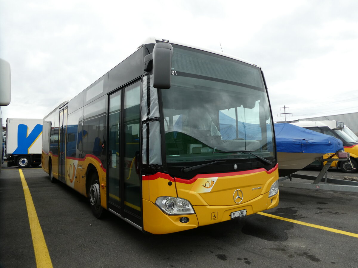 (232'702) - CarPostal Ouest - VD 1080 - Mercedes (ex TPB, S�deilles) am 6. Februar 2022 in Kerzers, Interbus