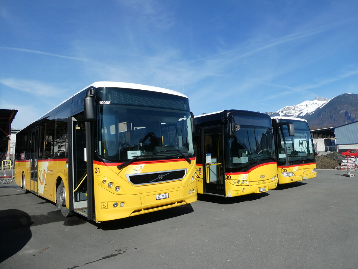 (232'779) - MOB Montreux - Nr. 31/VS 1685 - Volvo (ex Vorf�hrfahrzeug) am 12. Februar 2022 in Collombey, Garage TPC