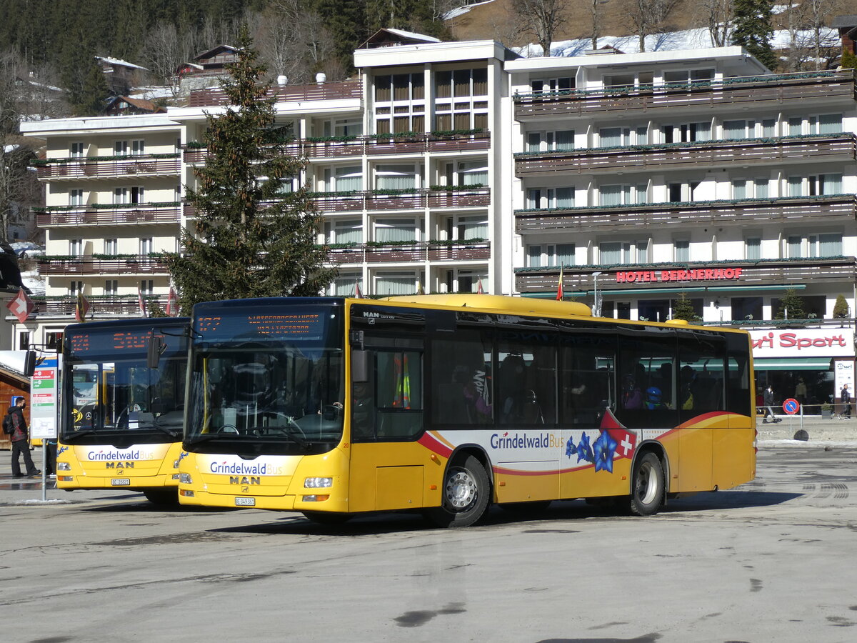 (232'835) - Grindelwaldbus, Grindelwald - Nr. 20/BE 349'361 - MAN/G�ppel am 13. Februar 2022 beim Bahnhof Grindelwald