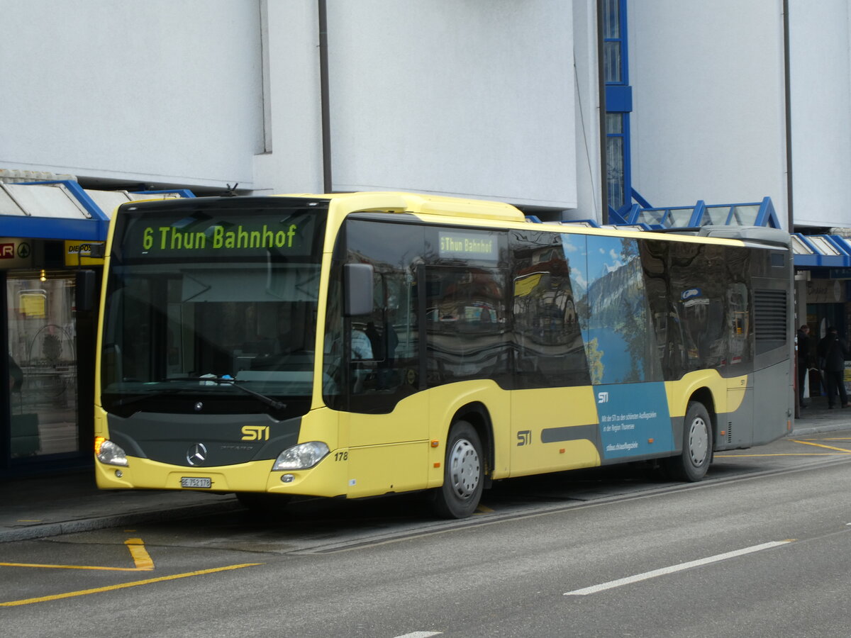 (233'076) - STI Thun - Nr. 178/BE 752'178 - Mercedes am 22. Februar 2022 in Thun, Postbr�cke