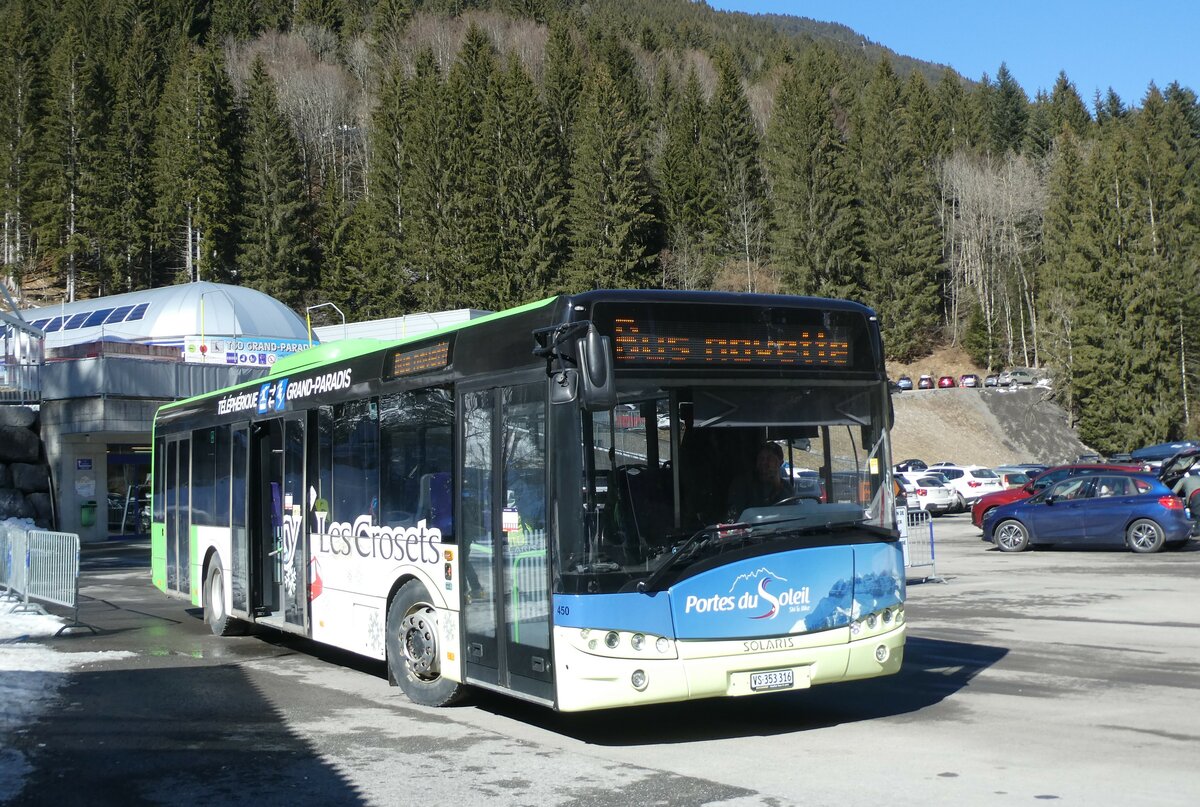 (233'197) - TPC Aigle - Nr. 450/VS 353'316 - Solaris (ex Nr. 17) am 26. Februar 2022 in Champ�ry, Petit Paradis
