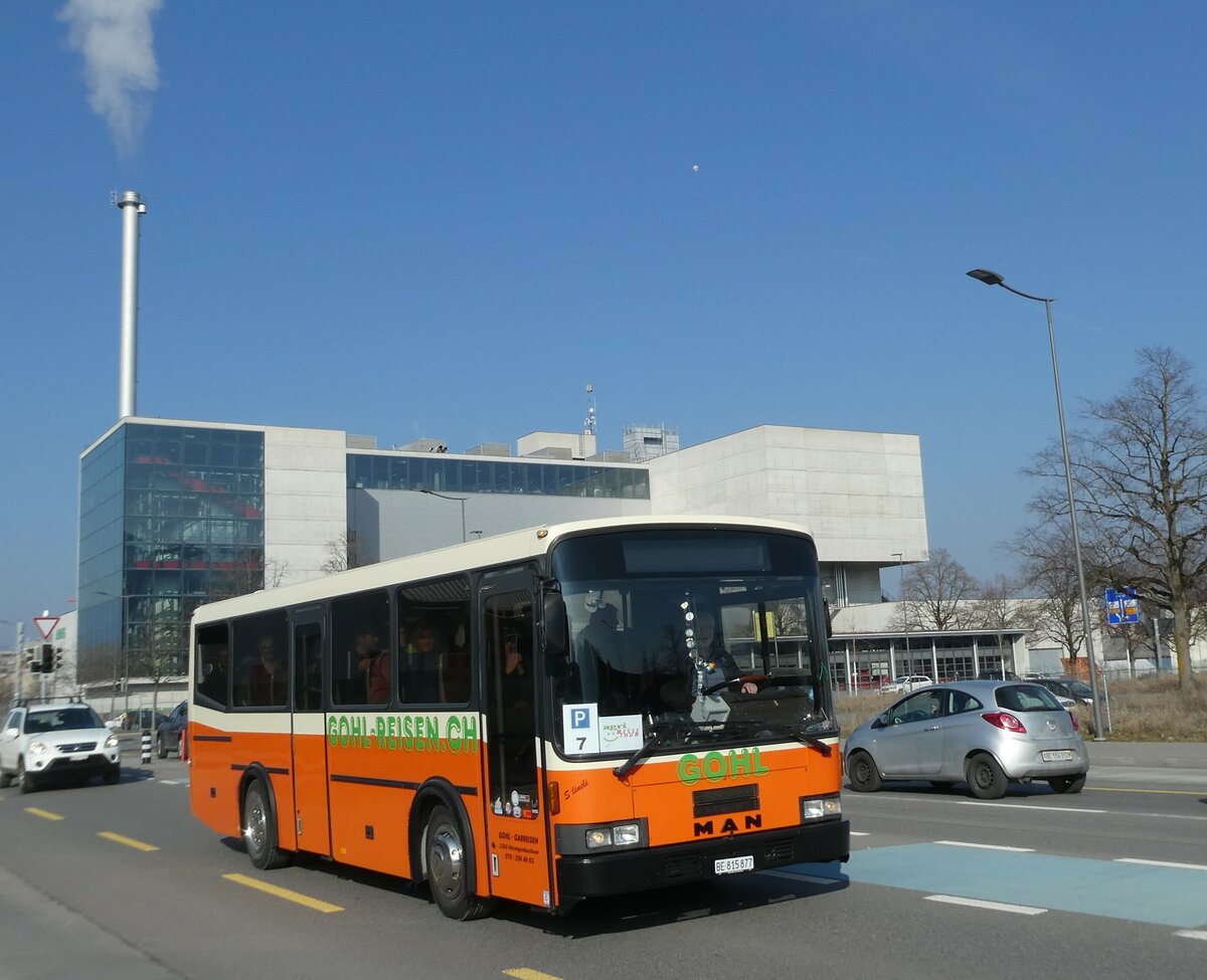 (233'390) - Gohl, Herzogenbuchsee - BE 815'877 - MAN/Lauber (ex AMSA Chiasso Nr. 19; ex Tresch, Amsteg) am 6. M�rz 2022 in Thun, Kleine Allmend
