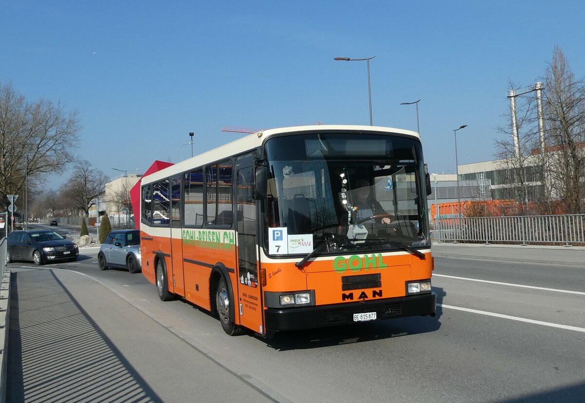 (233'392) - Gohl, Herzogenbuchsee - BE 815'877 - MAN/Lauber (ex AMSA Chiasso Nr. 19; ex Tresch, Amsteg) am 6. M�rz 2022 in Thun, Kleine Allmend