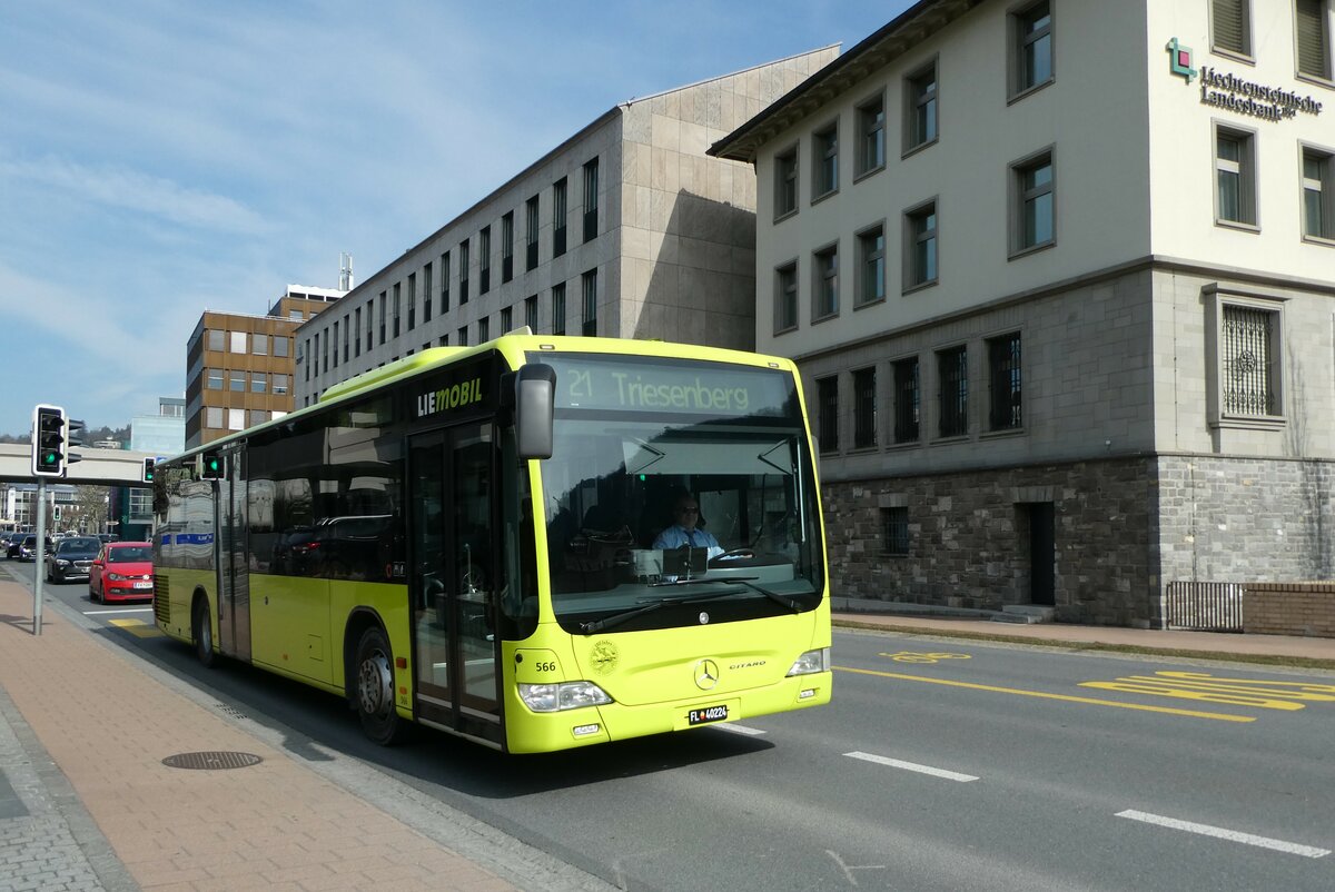 (233'537) - BOS PS Anstalt, Vaduz - Nr. 566/FL 40'224 - Mercedes (ex PLA Vaduz Nr. 16) am 8. M�rz 2022 in Vaduz, Post