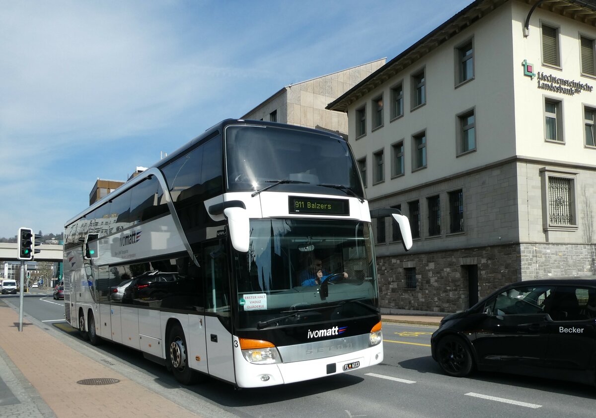 (233'541) - Matt, Mauren - Nr. 3/FL 6113 - Setra (ex Albus, D-M�nchen Nr. M8063) am 8. M�rz 2022 in Vaduz, Post