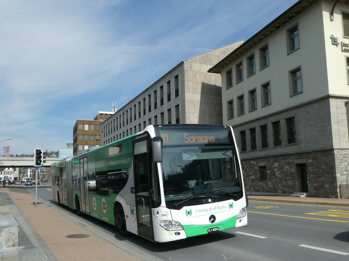 (233'542) - BOS PS Anstalt, Vaduz - Nr. 599/FL 40'241 - Mercedes (ex PLA Vaduz Nr. 58; ex PLA Vaduz Nr. 56) am 8. M�rz 2022 in Vaduz, Post