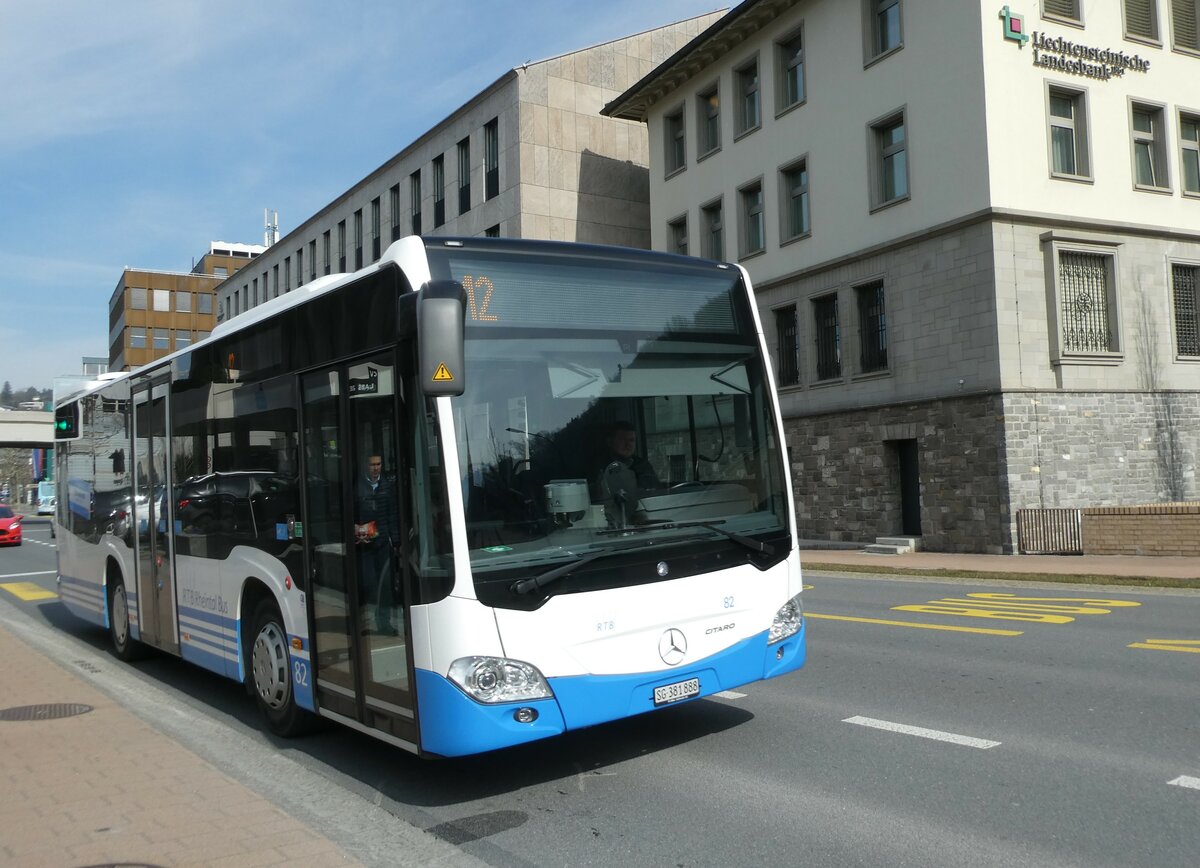 (233'544) - Aus der Schweiz: RTB Altst�tten - Nr. 82/SG 381'888 - Mercedes am 8. M�rz 2022 in Vaduz, Post