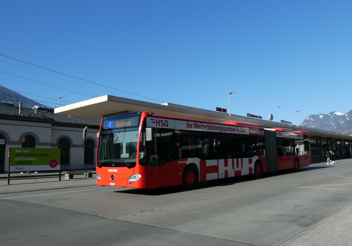 (233'609) - Chru Bus, Chur - Nr. 50/GR 155'850 - Mercedes am 9. M�rz 2022 beim Bahnhof Chur