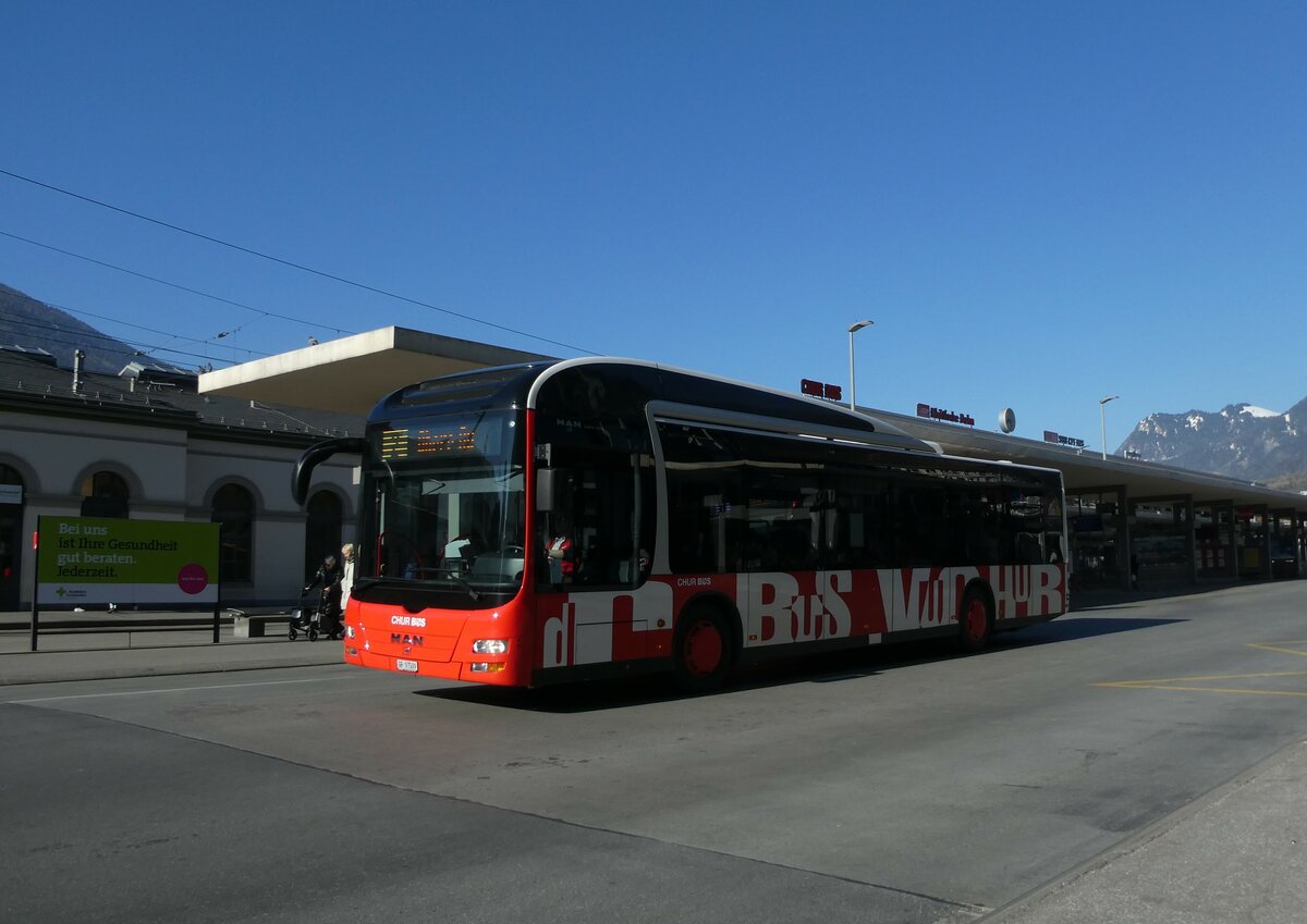 (233'611) - Chur Bus, Chur - Nr. 9/GR 97'509 - MAN am 9. M�rz 2022 beim Bahnhof Chur