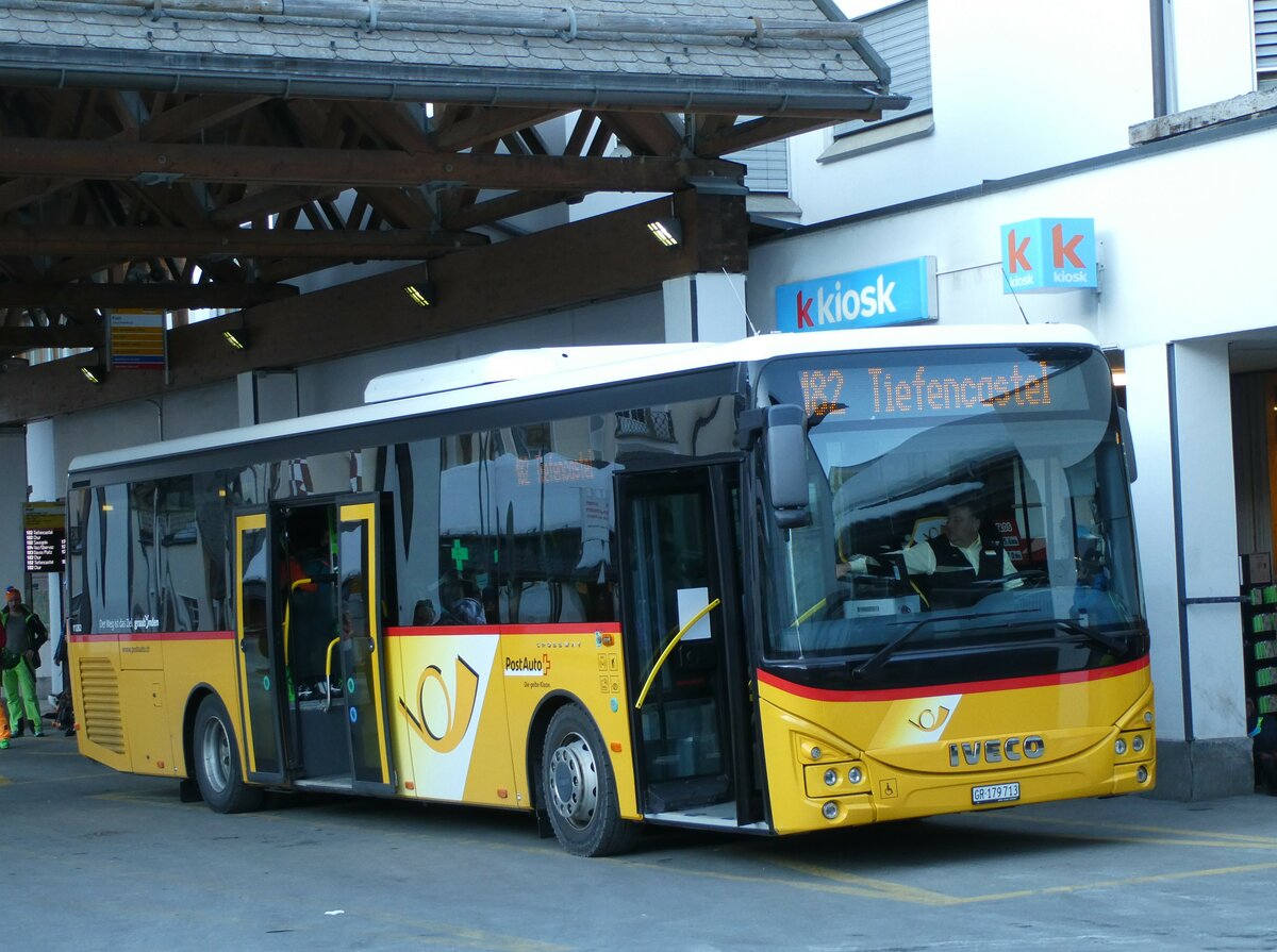 (233'629) - PostAuto Graub�nden - GR 179'713 - Iveco am 9. M�rz 2022 in Lenzerheide, Post