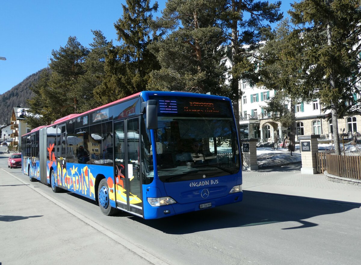 (233'658) - Engadin Bus, St. Moritz - Nr. 99/GR 156'999 - Mercedes am 10. M�rz 2022 in Celerina, Cresta Palace