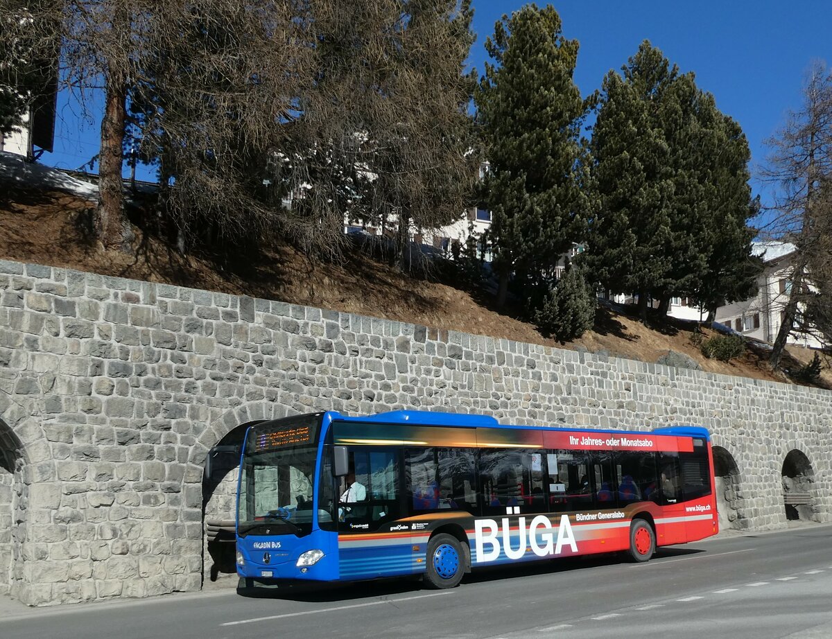 (233'667) - Engadin Bus, St. Moritz - Nr. 112/GR 100'112 - Mercedes am 10. M�rz 2022 beim Bahnhof St. Moritz