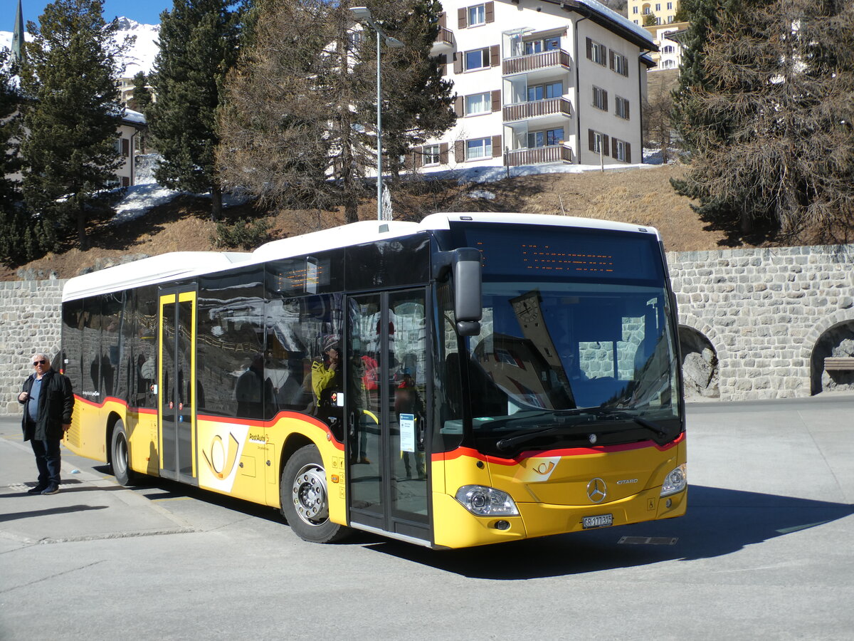 (233'670) - PostAuto Graub�nden - GR 177'315 - Mercedes am 10. M�rz 2022 beim Bahnhof St. Moritz