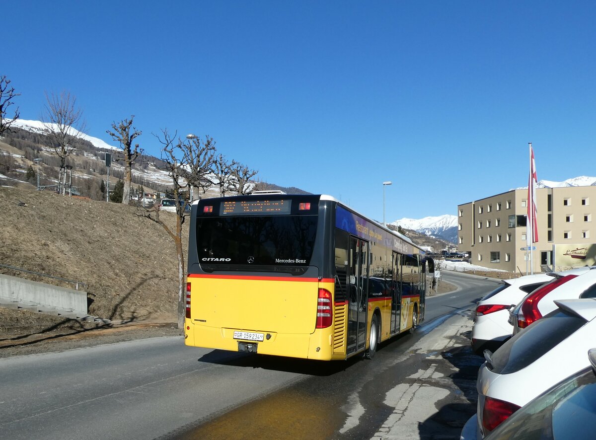 (233'714) - PostAuto Graub�nden - GR 159'234 - Mercedes am 10. M�rz 2022 in Scuol, Hotel Altana