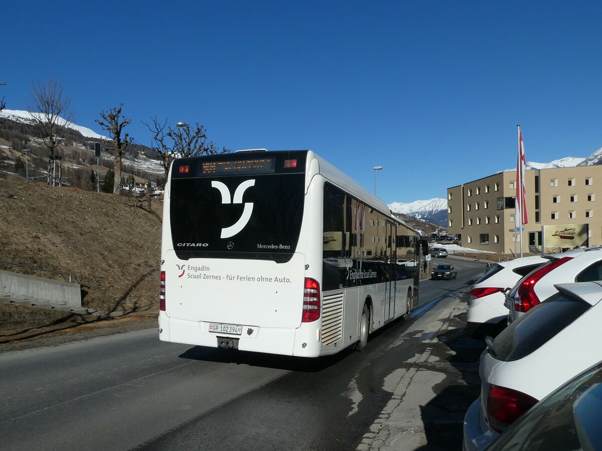 (233'715) - PostAuto Graub�nden - GR 102'394 - Mercedes am 10. M�rz 2022 in Scuol, Hotel Altana