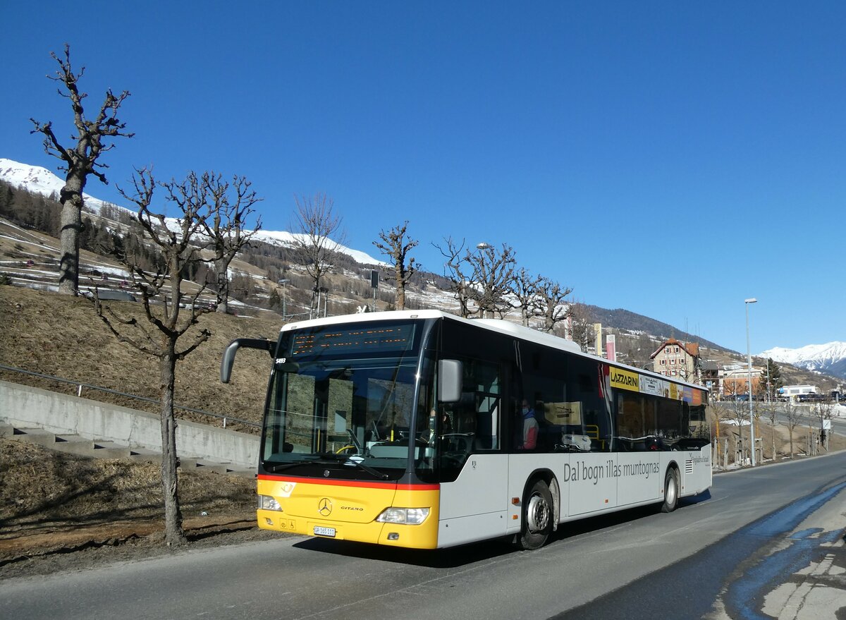 (233'716) - PostAuto Graub�nden - GR 165'111 - Mercedes am 10. M�rz 2022 in Scuol, Hotel Altana