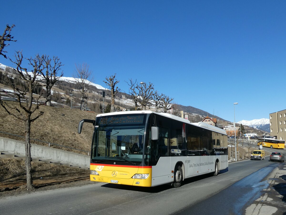 (233'722) - PostAuto Graub�nden - GR 102'394 - Mercedes am 10. M�rz 2022 in Scuol, Hotel Altana