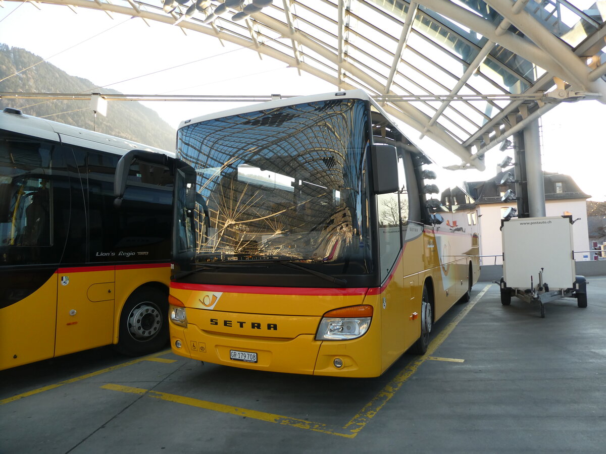 (233'724) - PostAuto Graub�nden - GR 179'708 - Setra am 10. M�rz 2022 in Chur, Postautostation