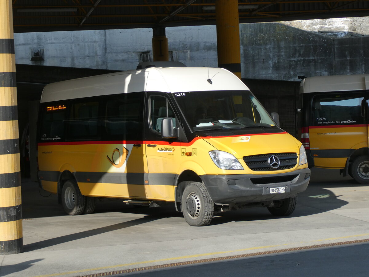 (233'744) - PostAuto Graub�nden - GR 158'155 - Mercedes (ex Bus Val M�stair, L� Nr. 4) am 11. M�rz 2022 in Thusis, Postautostation
