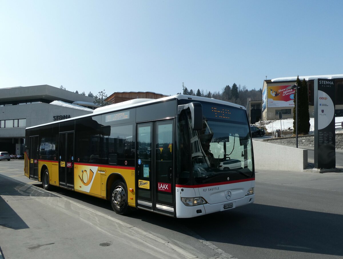 (233'761) - PostAuto Graub�nden - Nr. 3/GR 150'540 - Mercedes (ex PostAuto Nordschweiz) am 11. M�rz 2022 in Flims, Bergbahnen