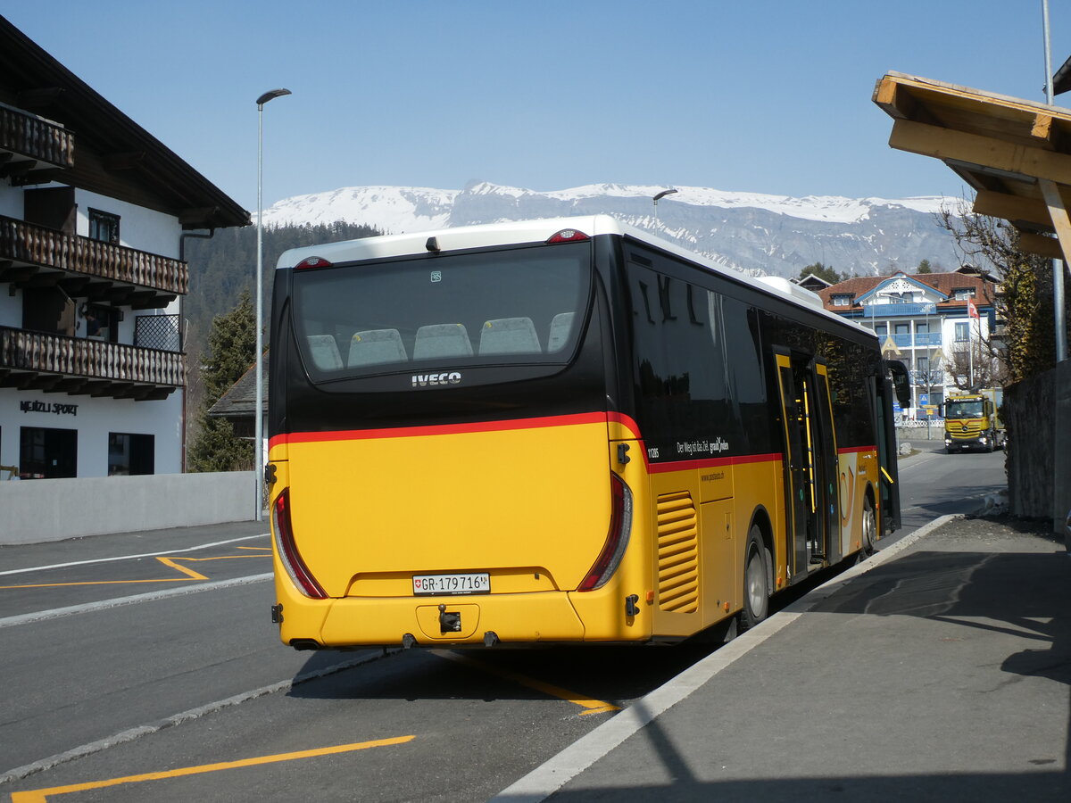 (233'778) - PostAuto Graub�nden - GR 179'716 - Iveco am 11. M�rz 2022 in Laax, Post (prov. Haltestelle)