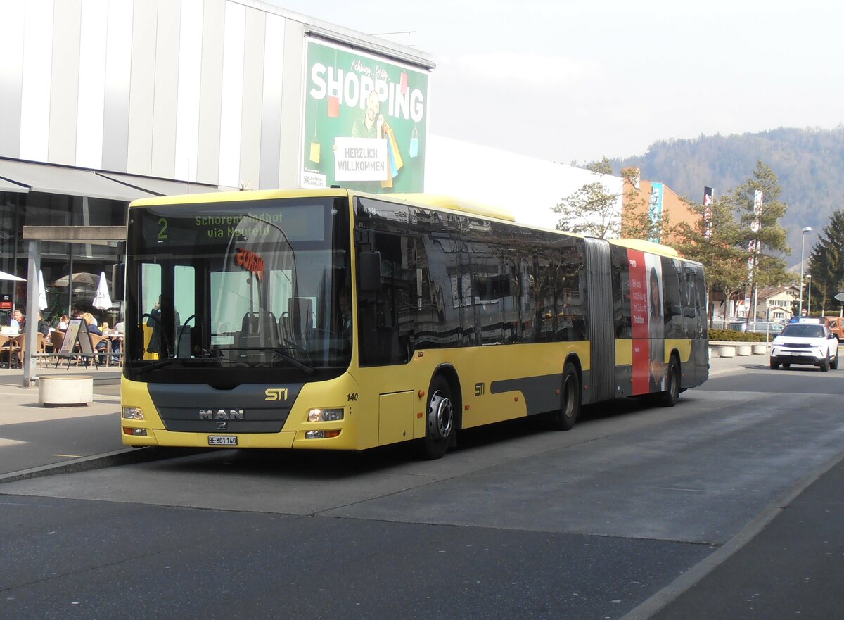 (233'826) - STI Thun - Nr. 801'140 - MAN am 12. M�rz 2022 in Thun, Zentrum Oberland