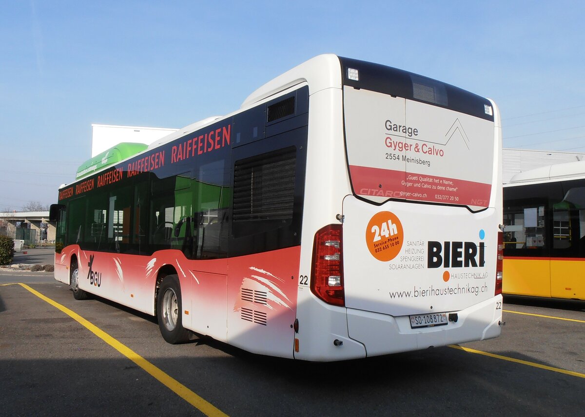 (233'860) - BGU Grenchen - Nr. 22/SO 108'872 - Mercedes am 12. M�rz 2022 in Kerzers, Interbus