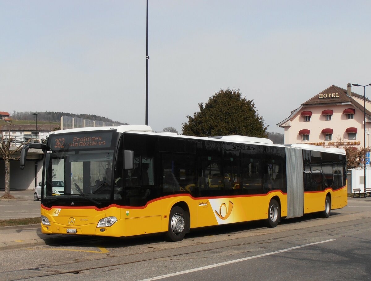 (233'912) - CarPostal Ouest - VD 578'140 - Mercedes am 13. M�rz 2022 beim Bahnhof Moudon