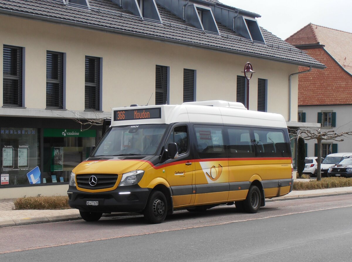(233'937) - CarPostal Ouest - VD 477'678 - Mercedes (ex Faucherre, Moudon) am 13. M�rz 2022 in M�zi�res, Village