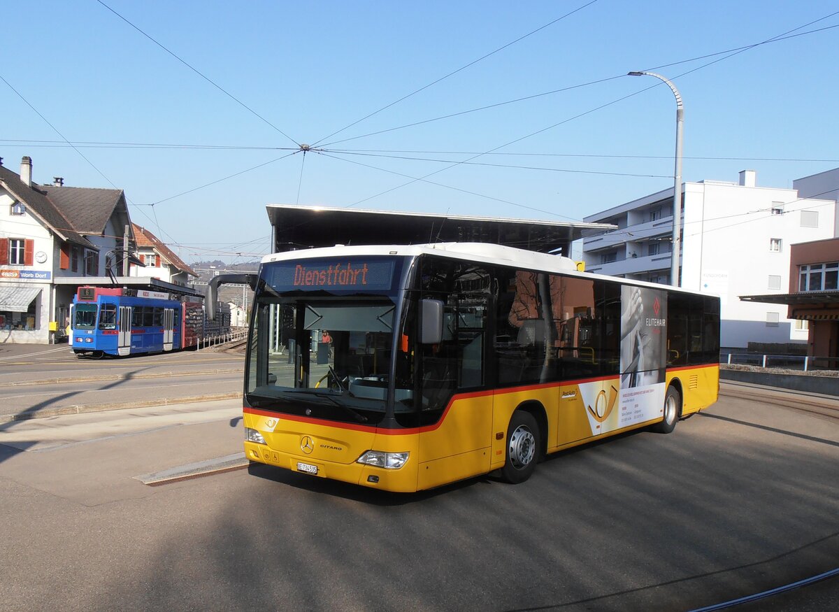 (233'977) - PostAuto Bern - Nr. 535/BE 734'535 - Mercedes am 20. M�rz 2022 beim Bahnhof Worb Dorf