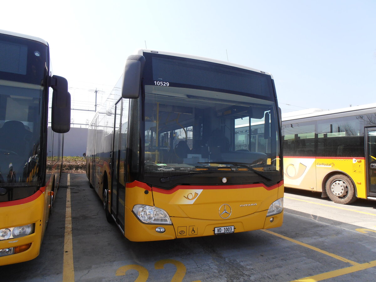 (234'010) - CarPostal Ouest - VD 1003 - Mercedes (ex TPB, S�deilles) am 20. M�rz 2022 in Yverdon, Garage