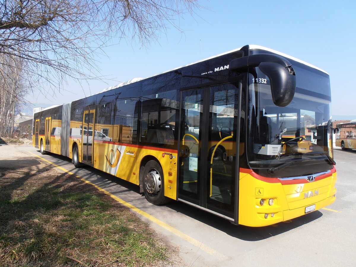 (234'017) - CarPostal Ouest - VD 566'342 - MAN am 20. M�rz 2022 in Yverdon, Garage