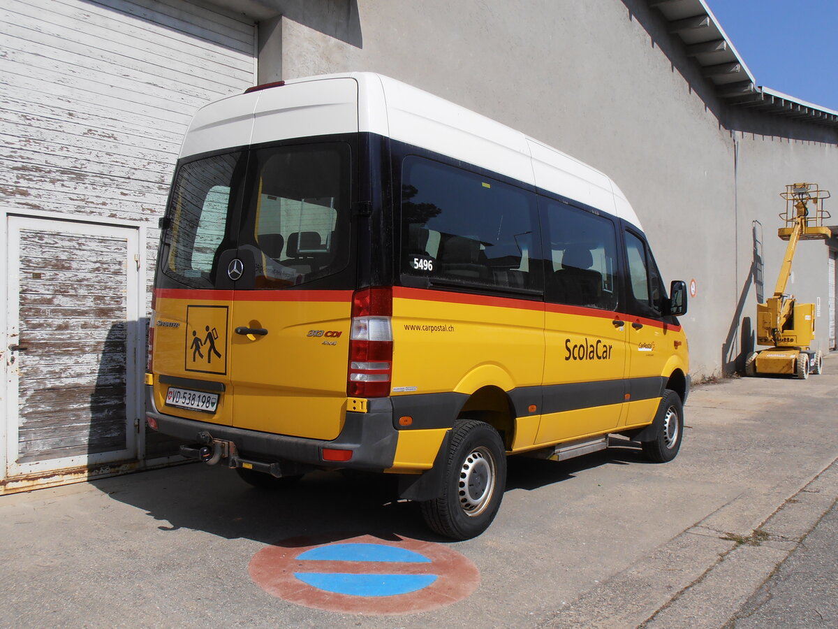 (234'042) - CarPostal Ouest - VD 538'198 - Mercedes am 20. M�rz 2022 in Yverdon, Garage 3
