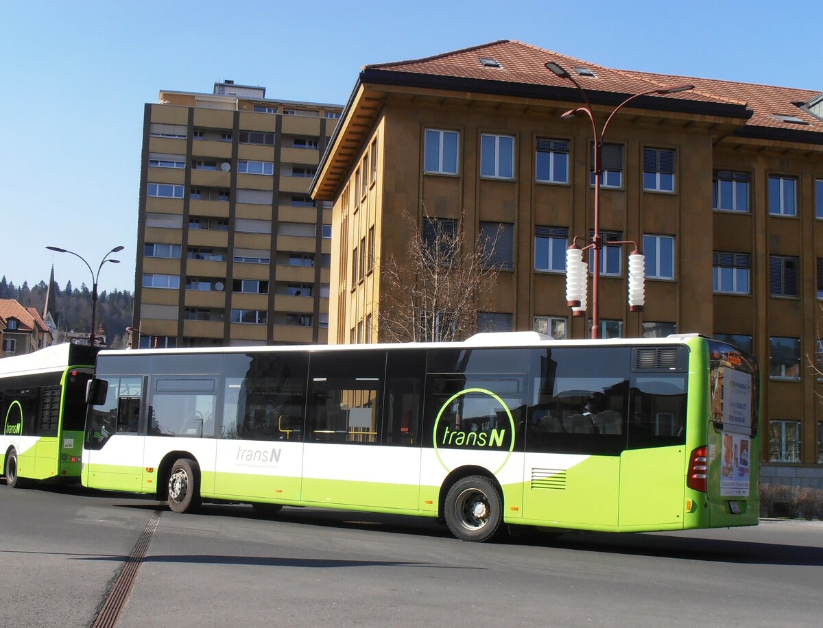(234'099) - transN, La Chaux-de-Fonds - Nr. 314/NE 48'214 - Mercedes (ex TRN La Chaux-de-Fonds Nr. 314) am 26. M�rz 2022 beim Bahnhof La Chaux-de-Fonds