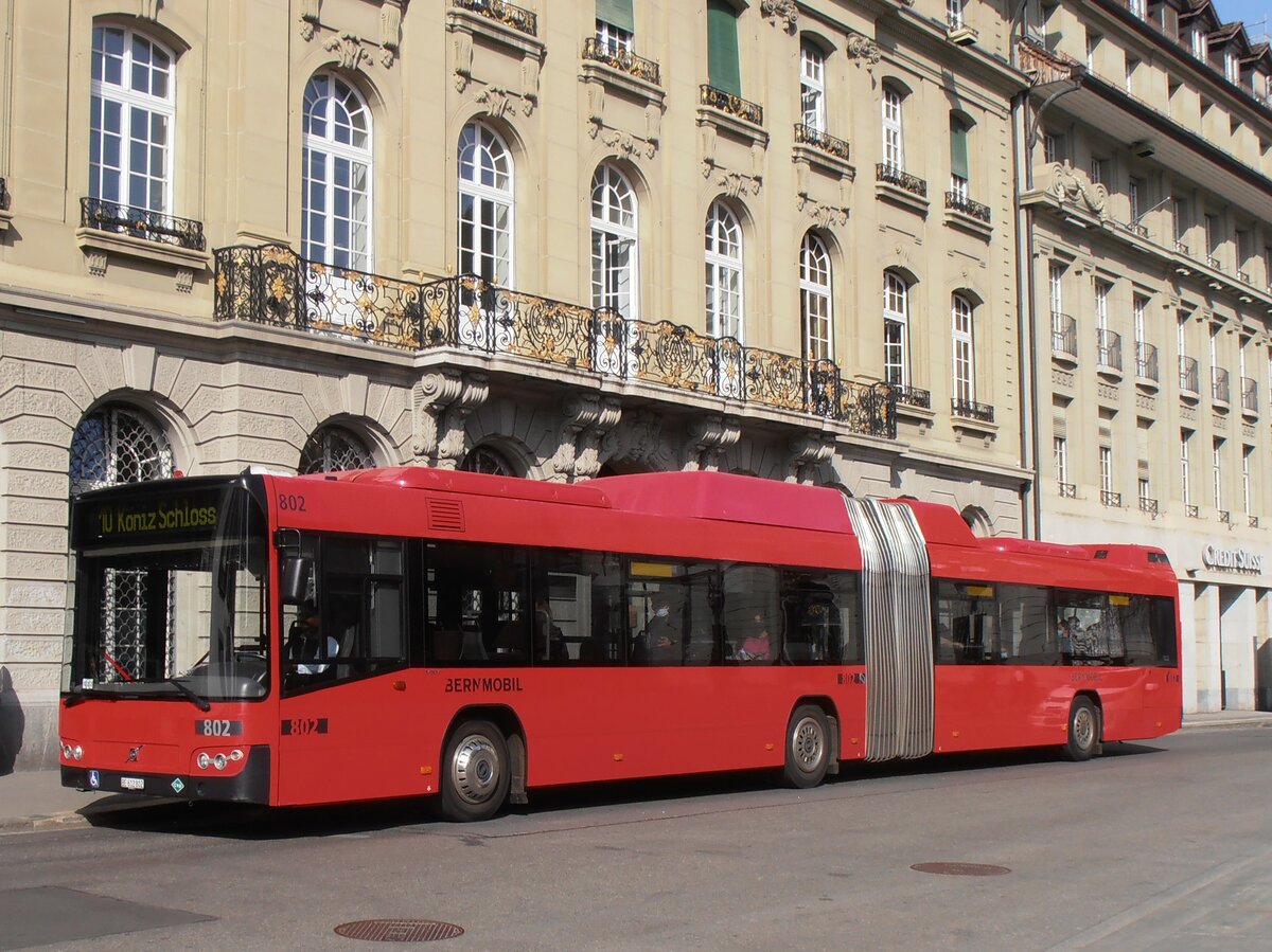 (234'129) - Bernmobil, Bern - Nr. 802/BE 612'802 - Volvo am 28. M�rz 2022 in Bern, Bundesplatz
