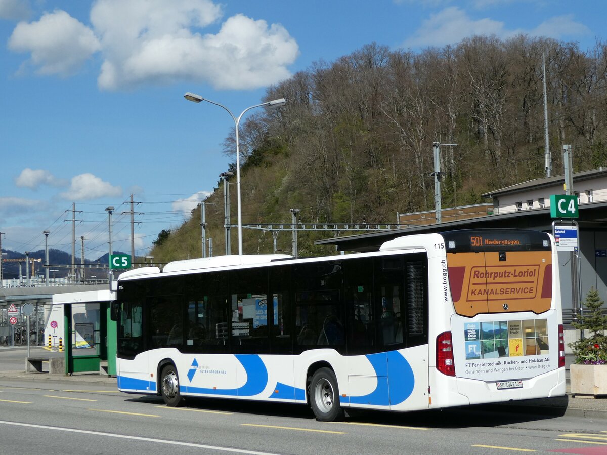(234'368) - BOGG Wangen b.O. - Nr. 115/SO 104'212 - Mercedes am 10. April 2022 beim Bahnhof Olten